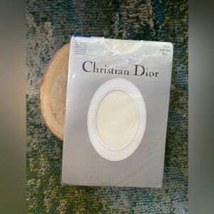 Vintage NOS Christian Dior control top ultra sheer sandalfoot pantyhose
